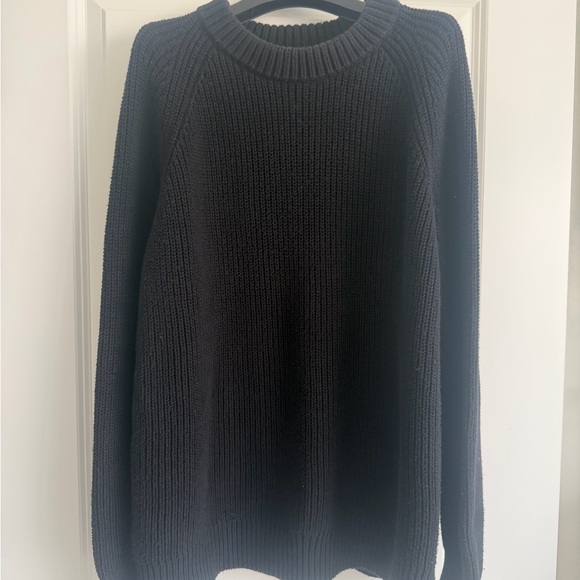 Jenni Kayne Cotton Fisherman Sweater in Black size Medium - Picture 5 of 12